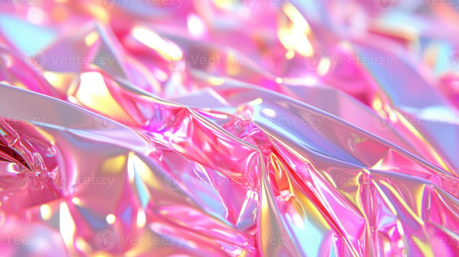 Gradient of soft pink and purple light reflecting off crumpled foil photo