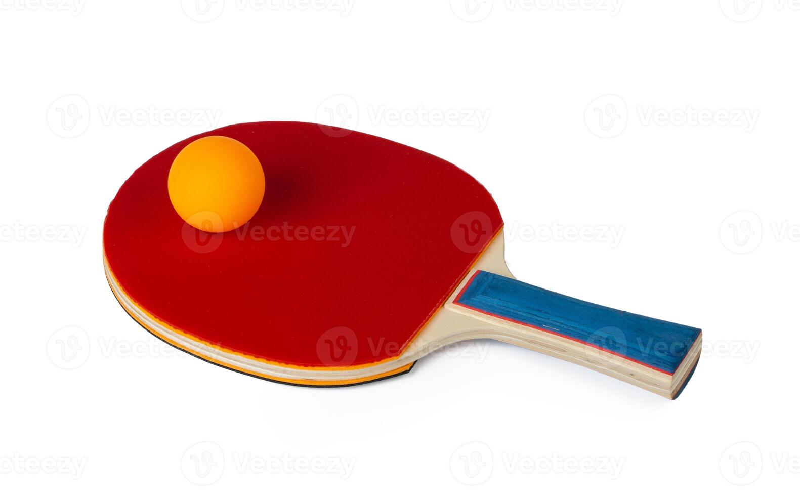 Table tennis racket isolated on white background photo