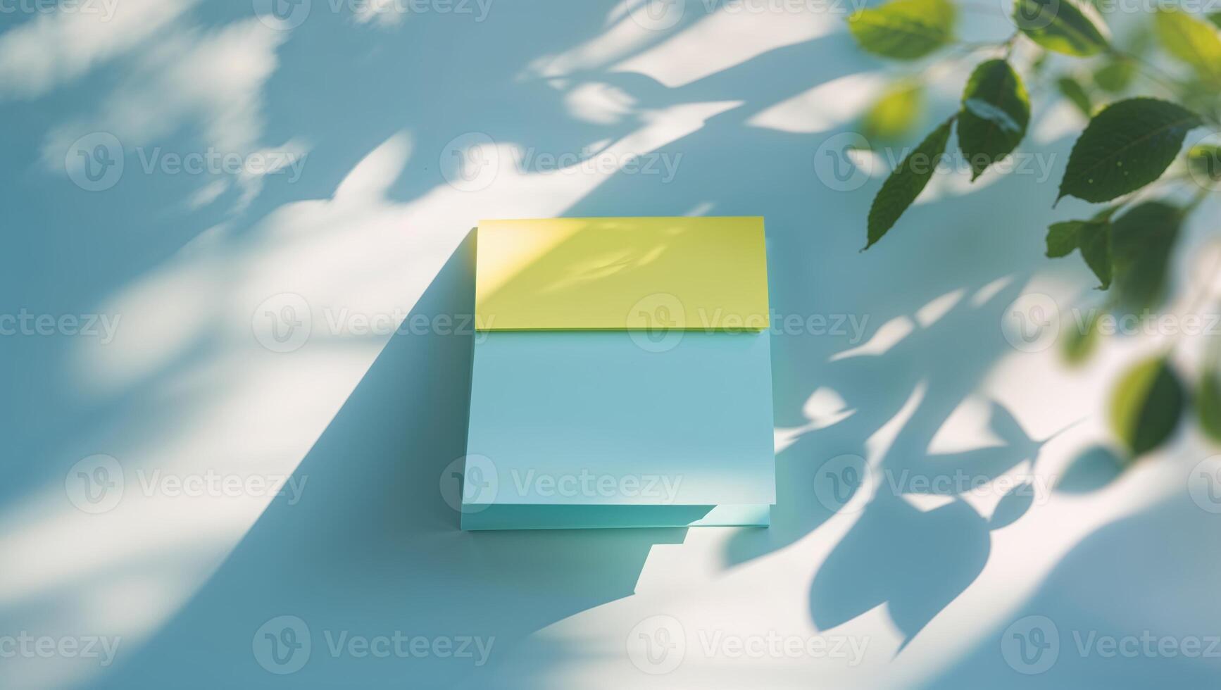 Colorful sticky notes on a wall with natural light and shadow during a bright day photo