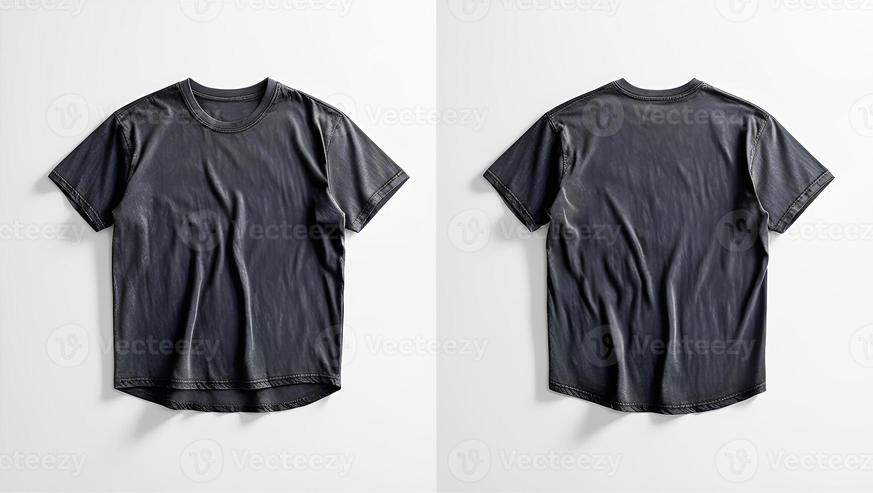 Identical Dark Gray T-Shirts on Plain Off-White Surface photo