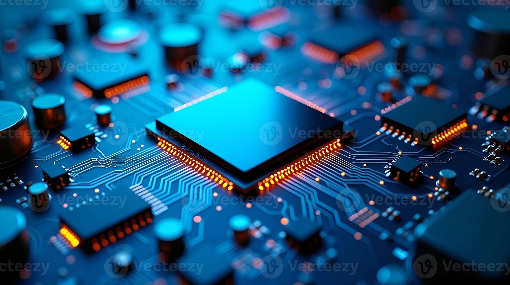 the electronic circuit board is shown in this image photo