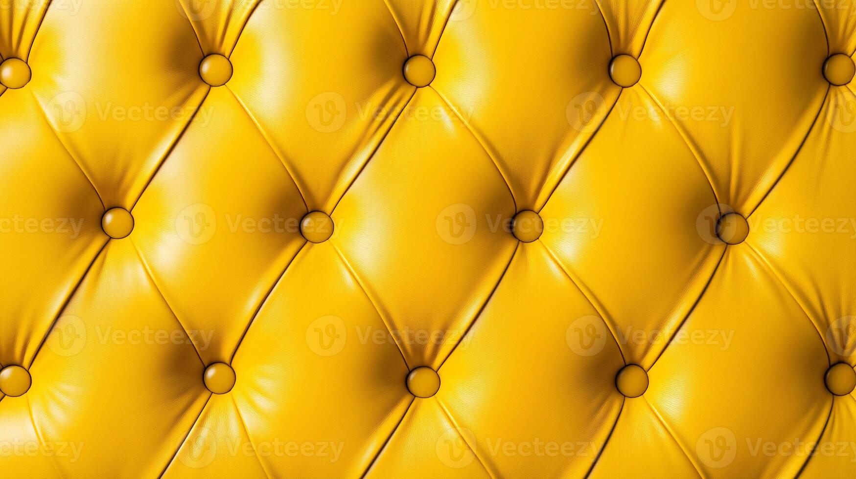 Elegant yellow leather upholstery with buttons, providing a luxurious and textured appearance. photo
