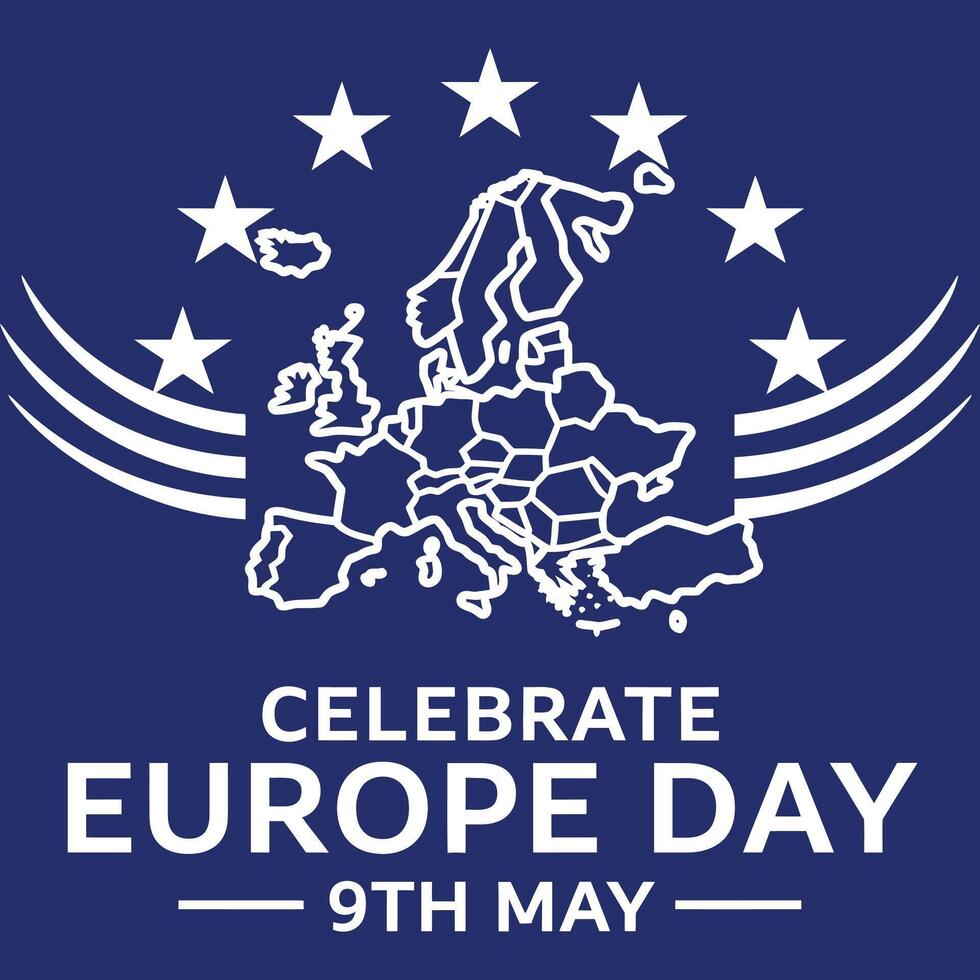 European union day 9th may. vector