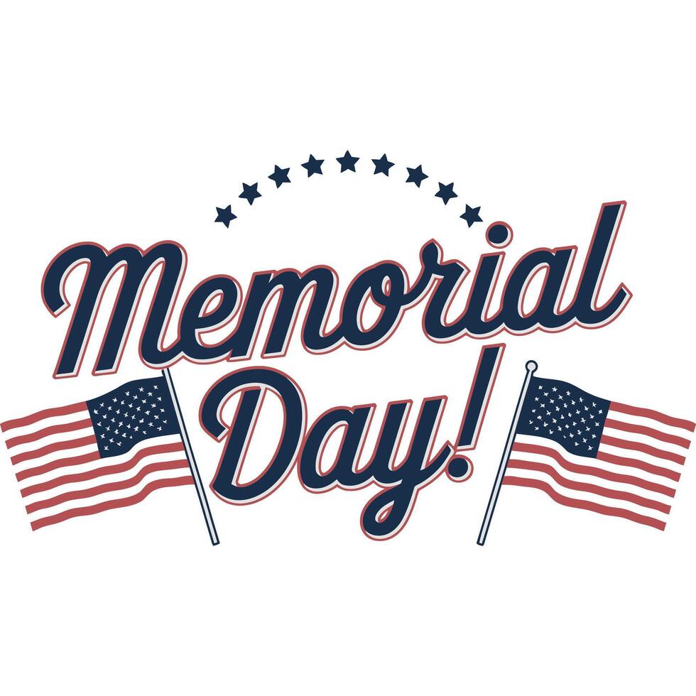 Bold Patriotic Memorial Day Design. vector