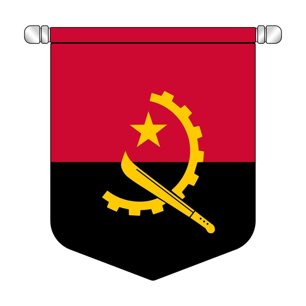 Angola national hanging pennant flag vector