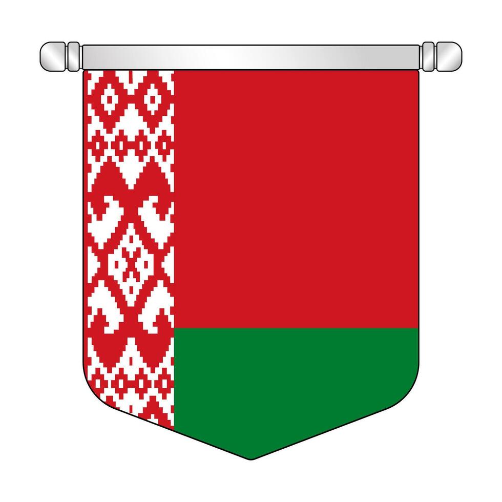 Belarus national hanging pennant flag vector