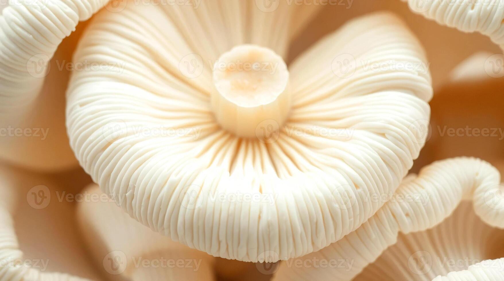 A close up of a mushroom with white tips photo