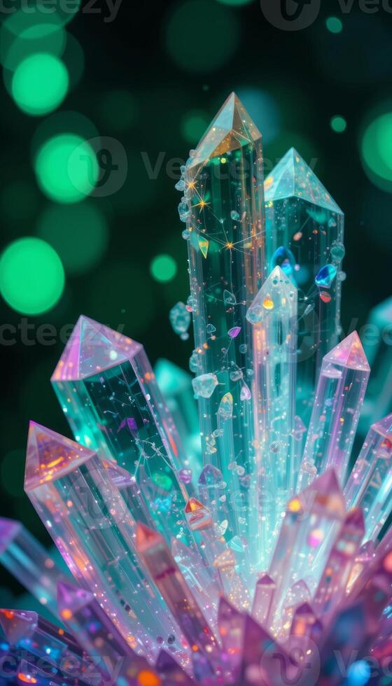 Shimmering Multicolored Crystals and Gemstones photo