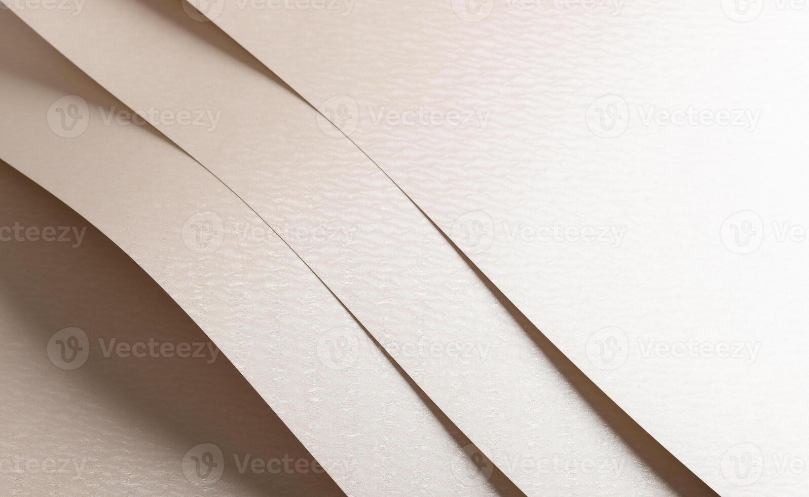 Ivory and cream paper with embossed, rippled texture and geometric wave lines. Pearlescent, glossy photo