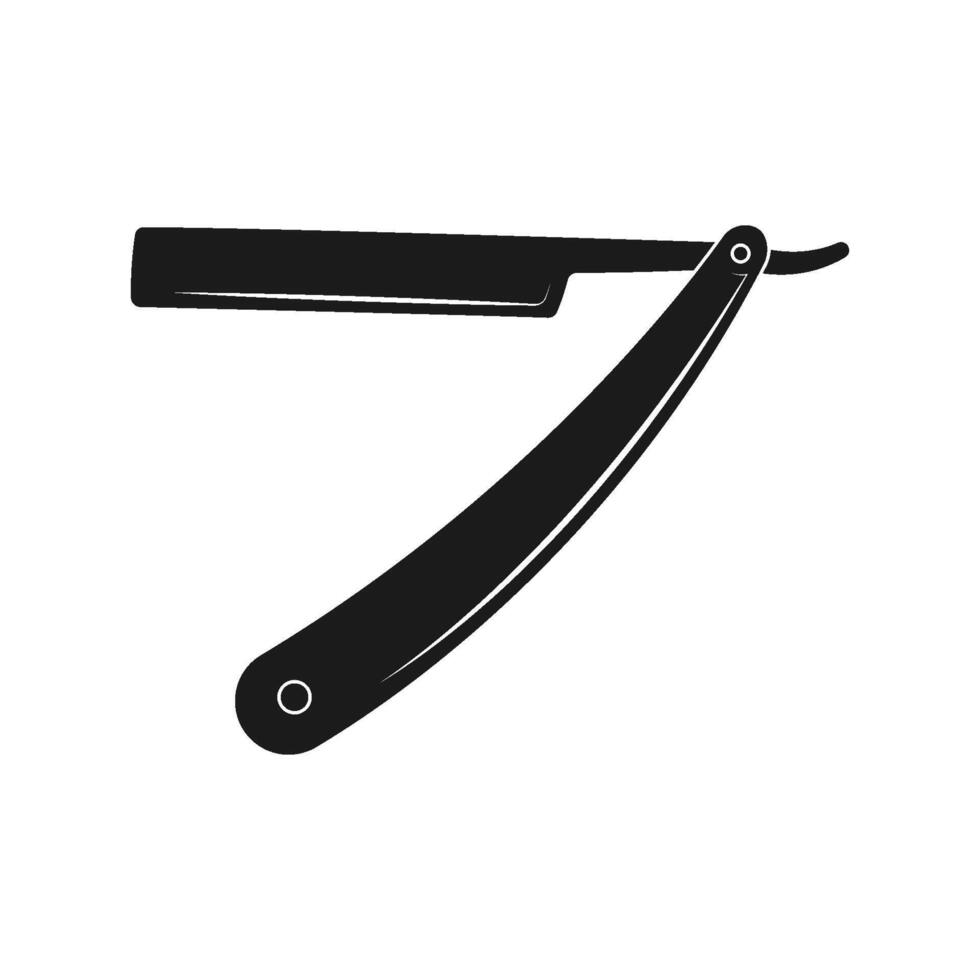 Straight razor knife logo vector
