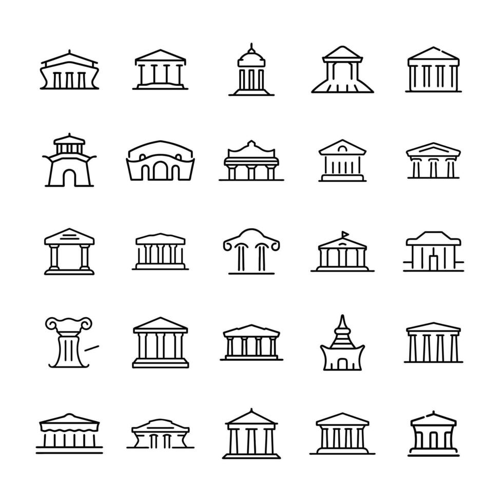Pillar icon set vector