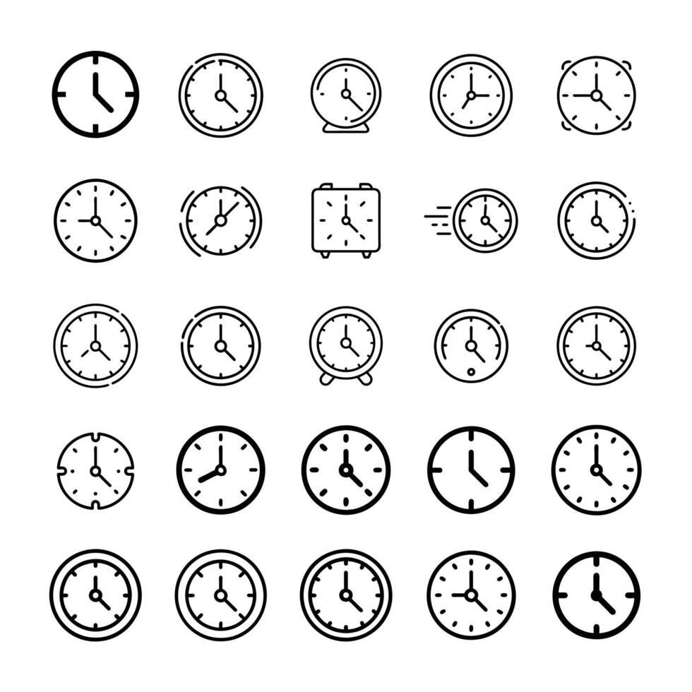 Clock icon set vector