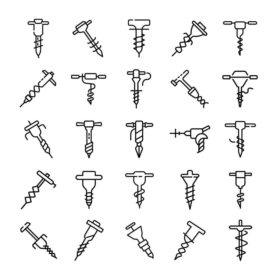 Screw icon set vector