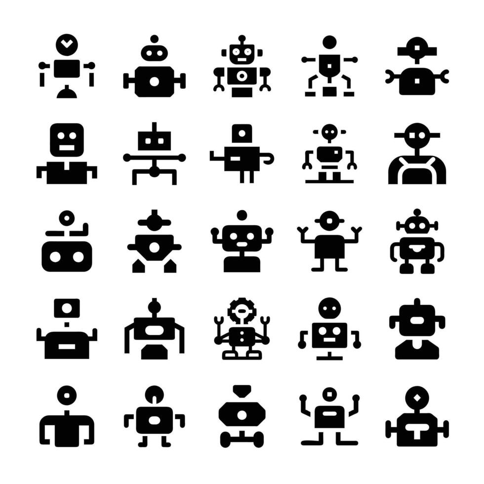 Robot icon set vector