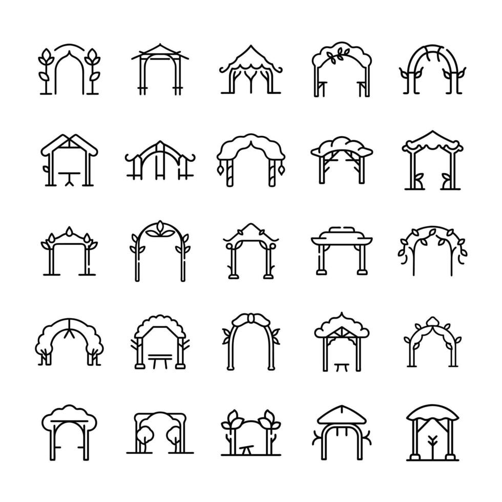 Gate icon set concept vector