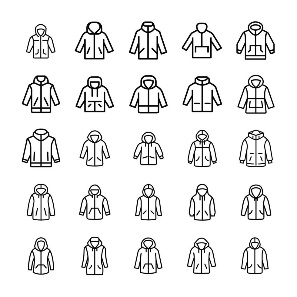 Jacket icon set vector