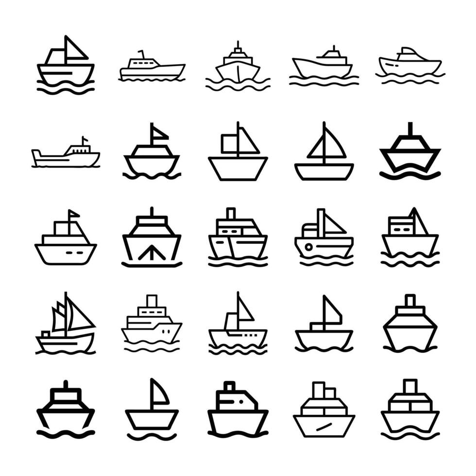 Ship icon set vector