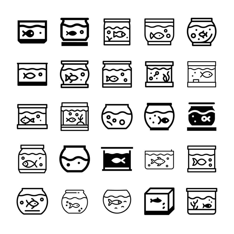 Aquarium icon set vector