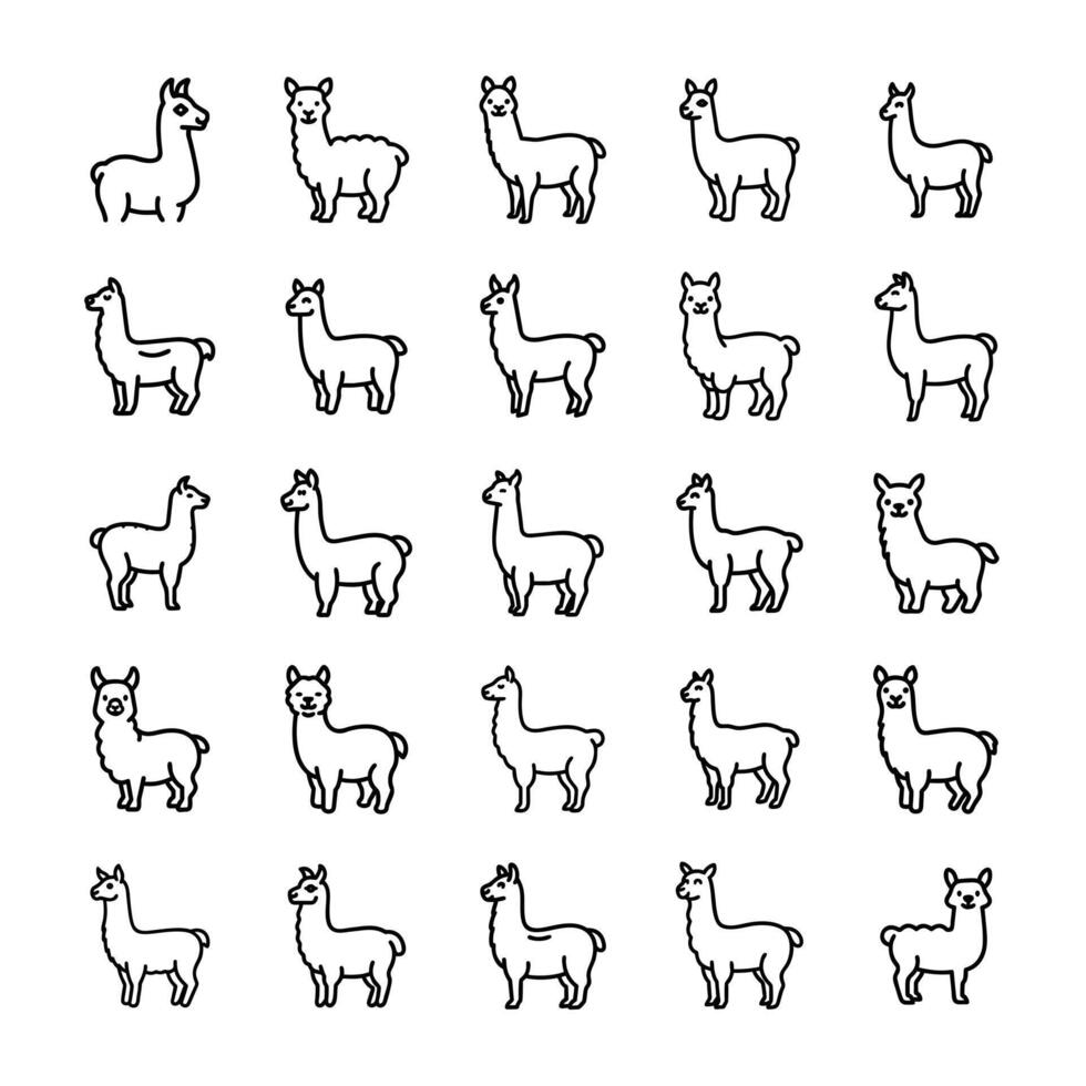 Alpaca animal icon vector