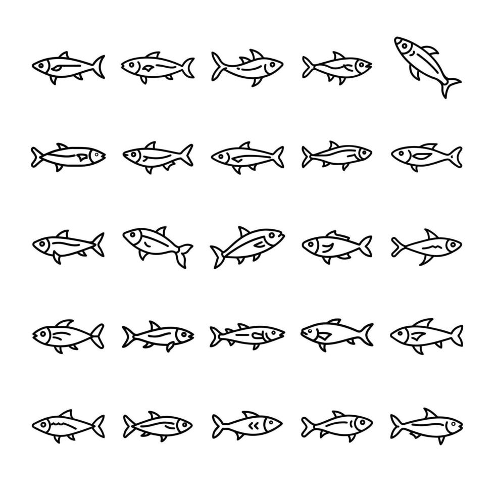 Fish icon set concept vector