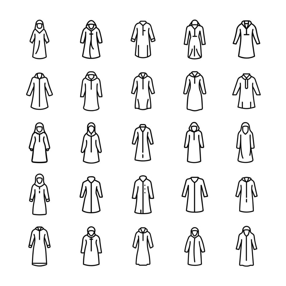 Abaya icon set concept vector