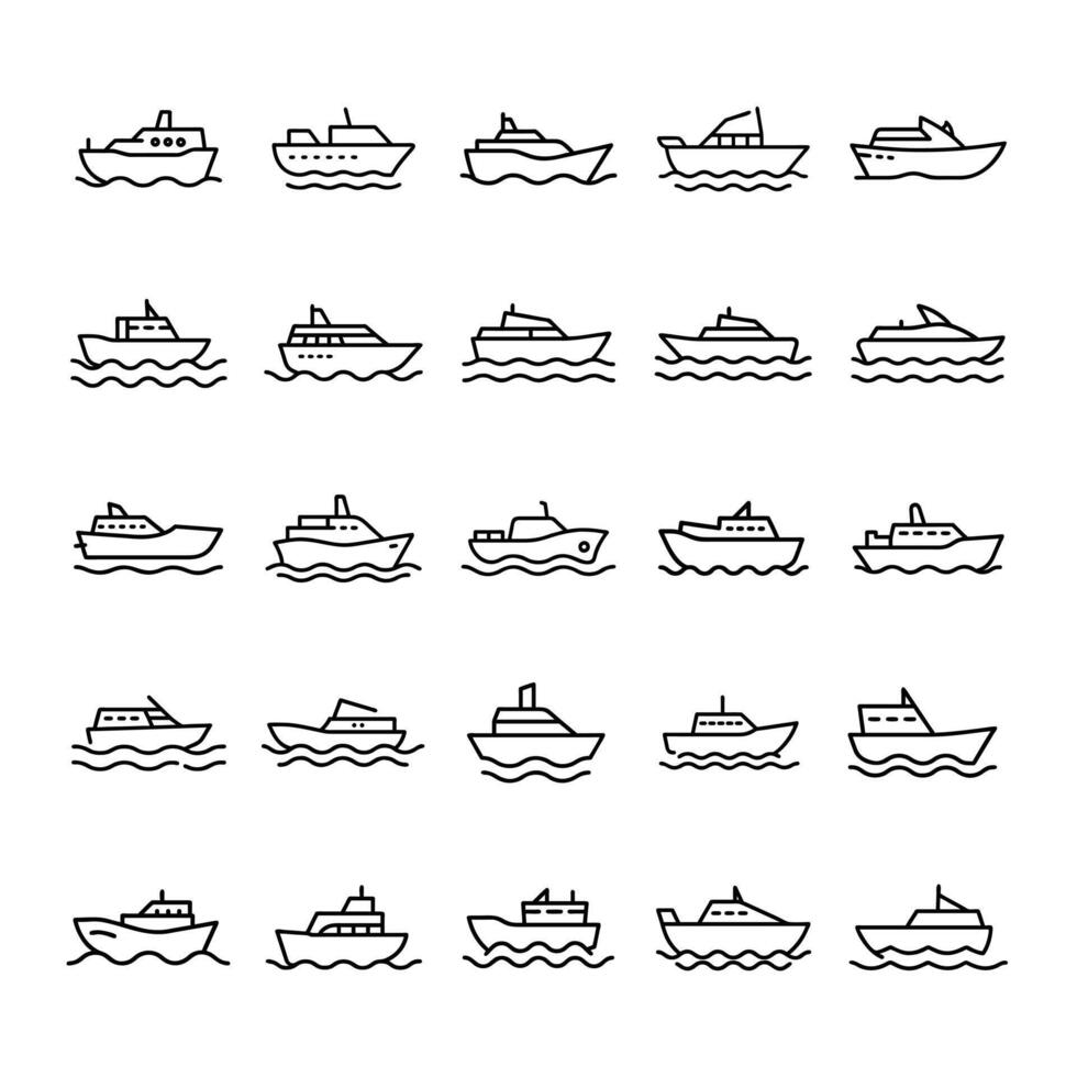 Ship icon set concept vector