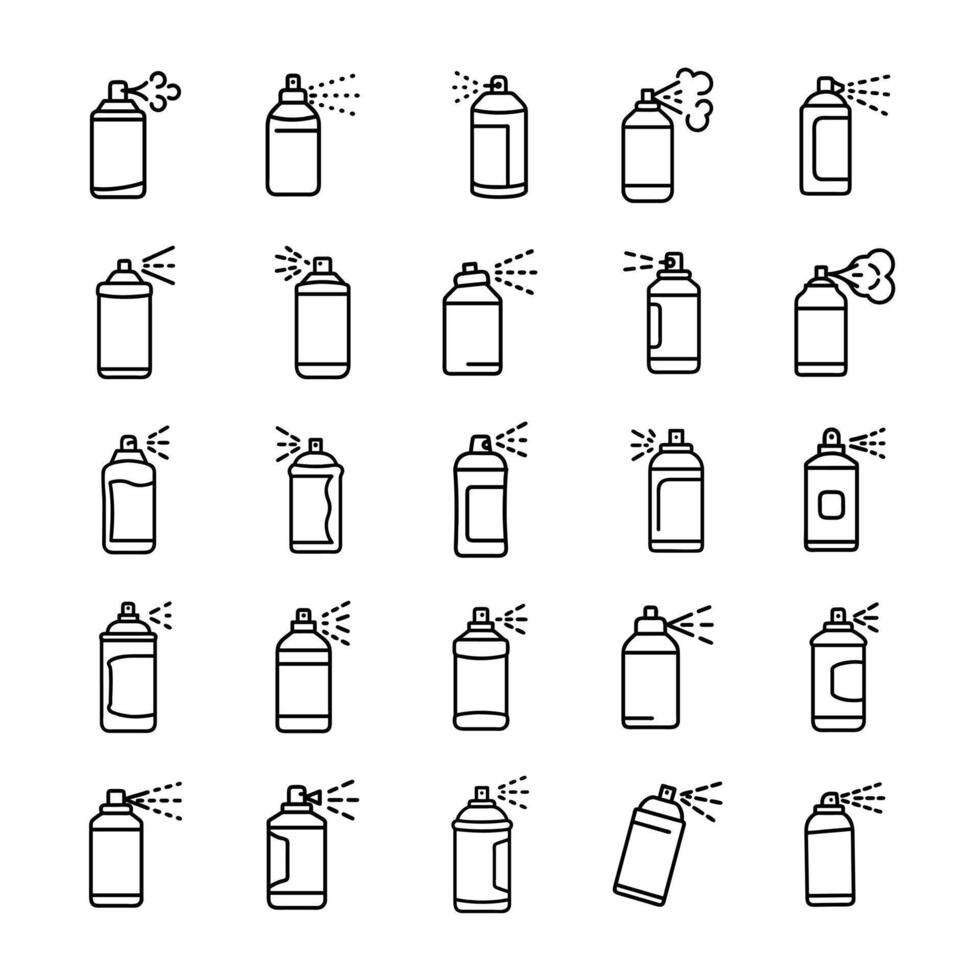 Spray bottle icon set concept vector