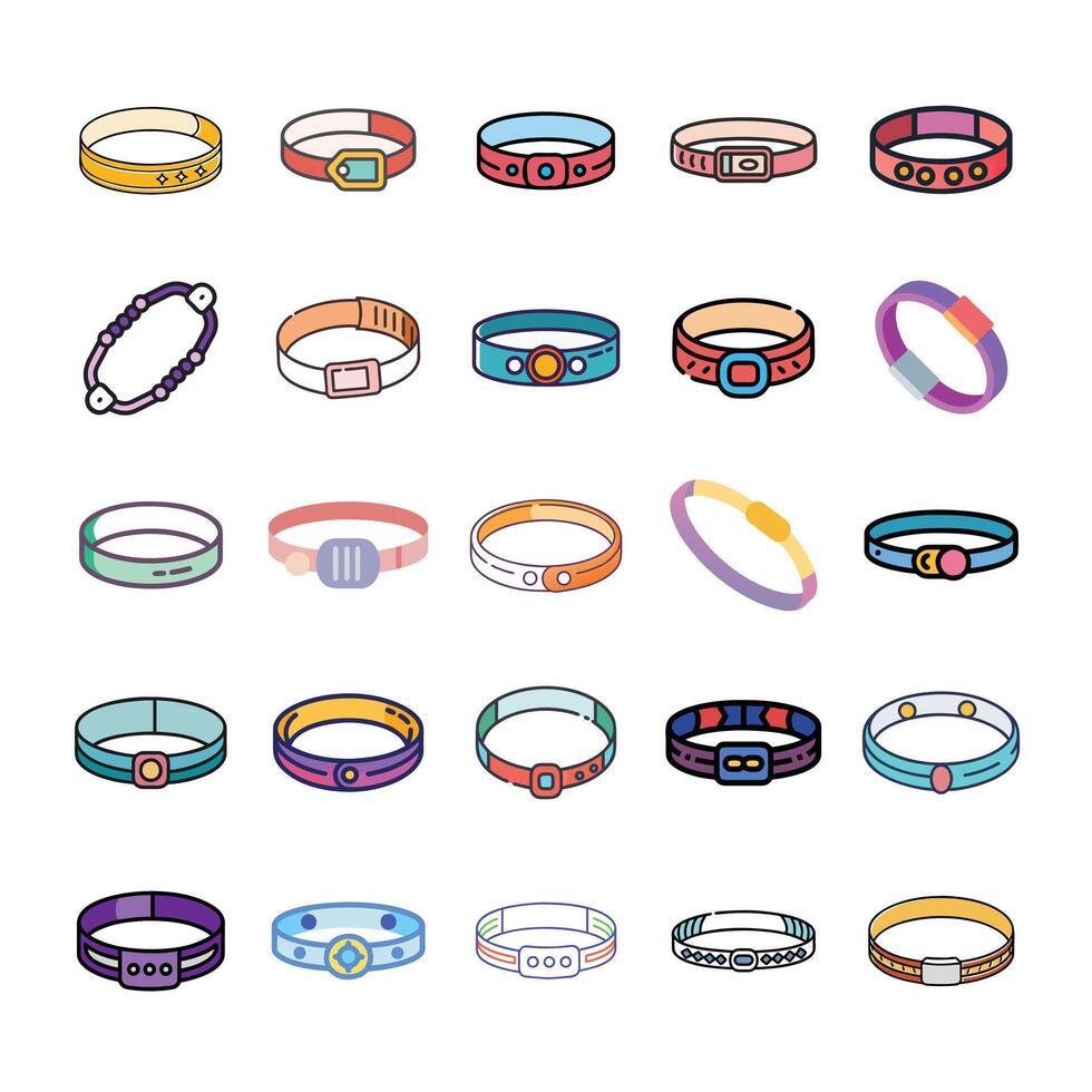 Wristband icon set vector