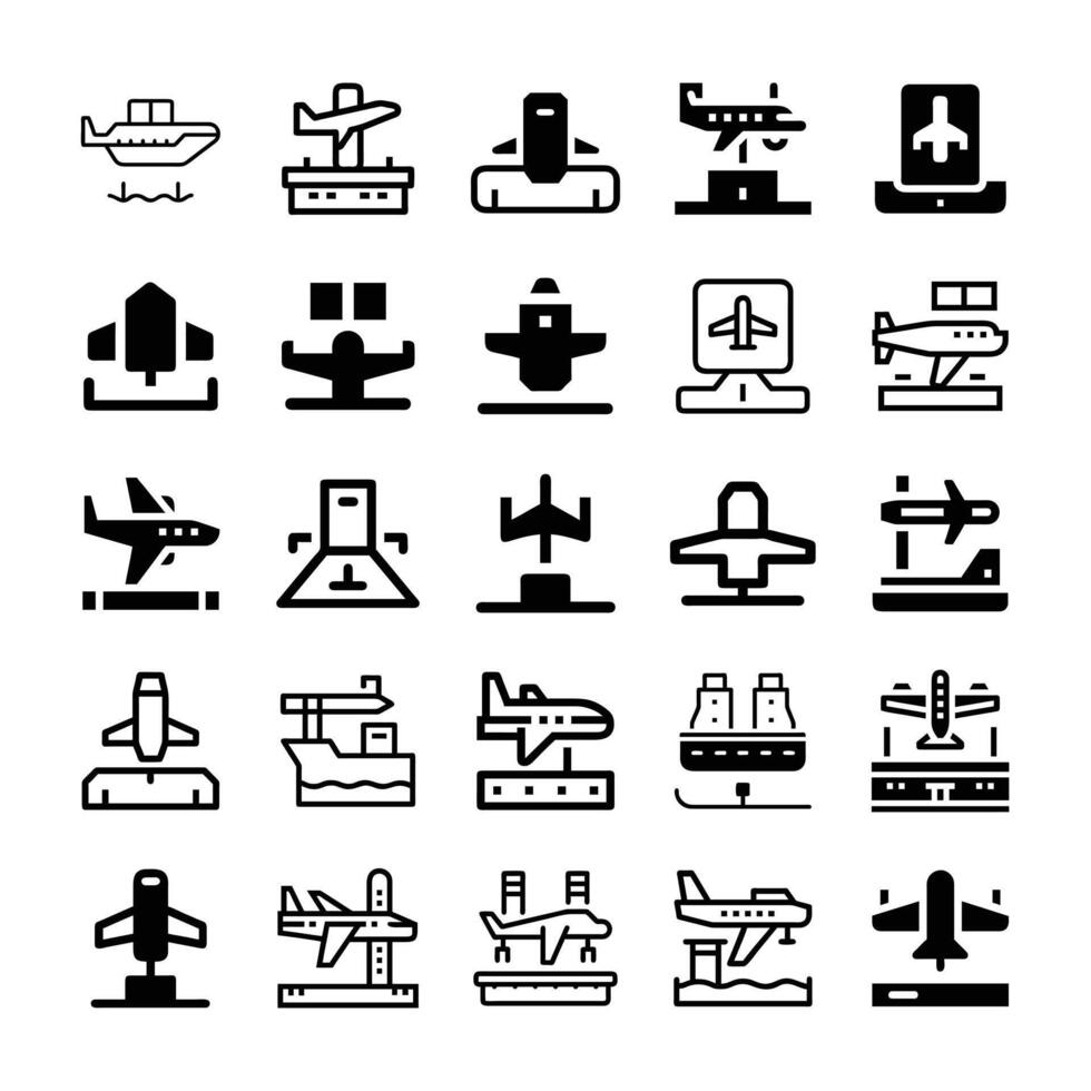 Takeoff icon set vector