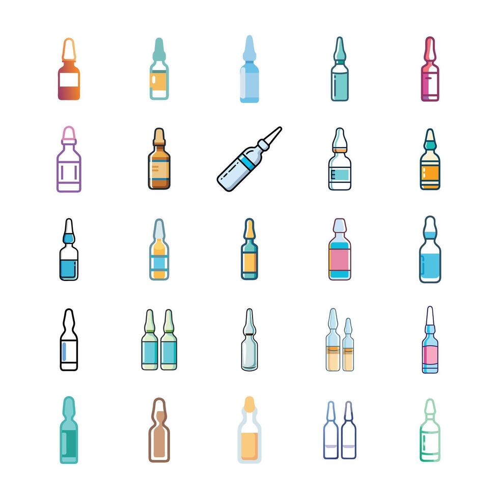 Pharmaceutical icon set vector
