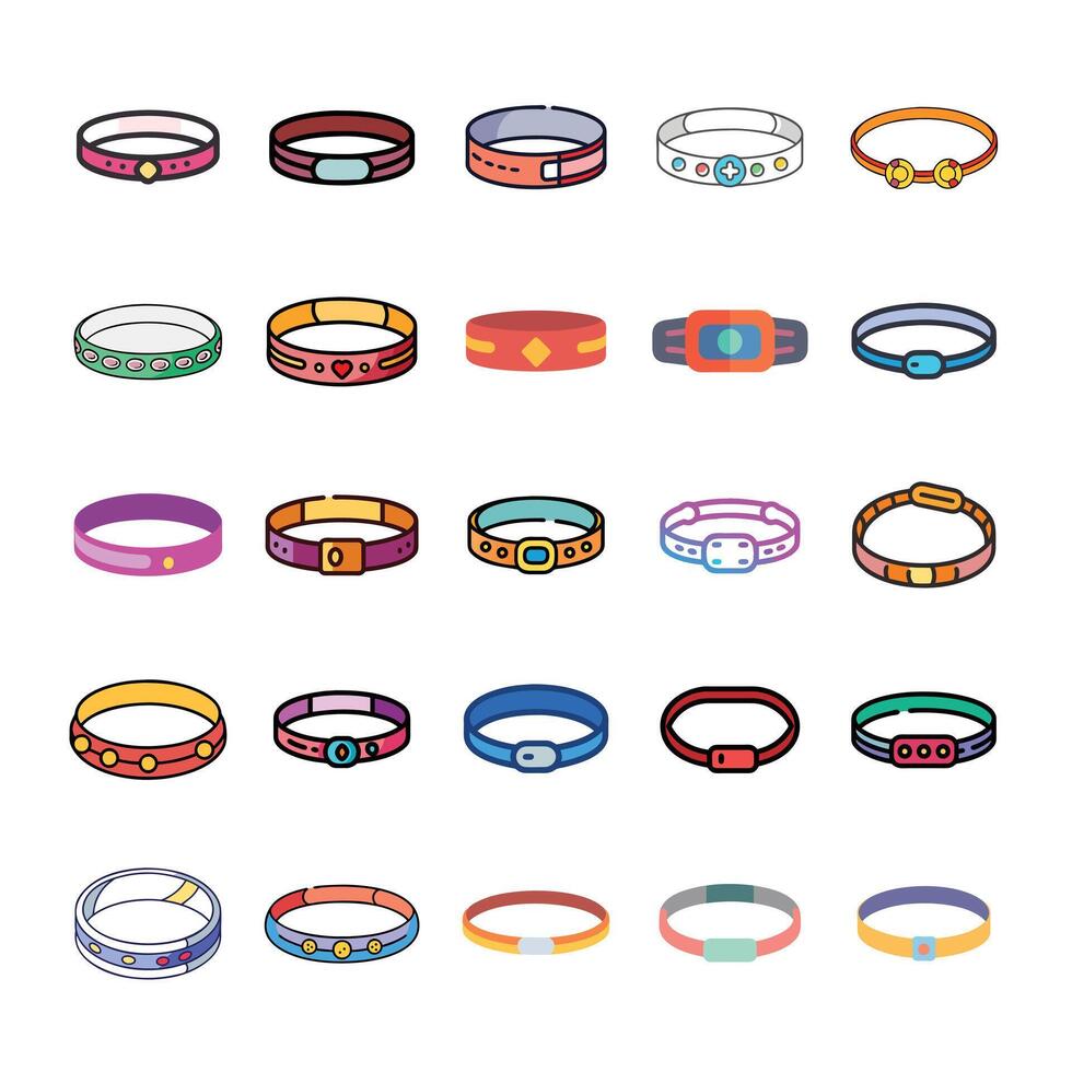 Finger ring icon set vector