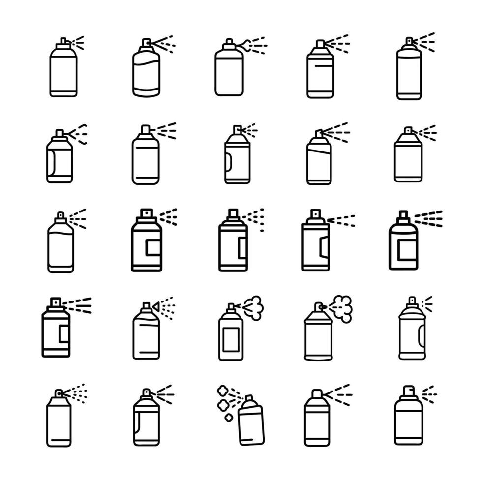 Spray icon set isolated vector