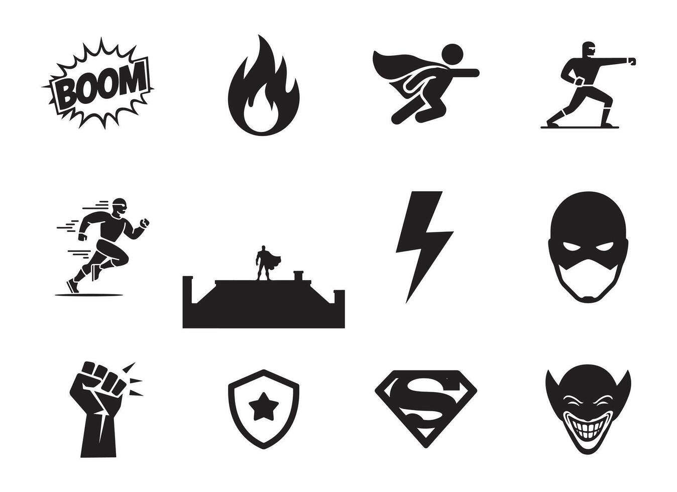 Essential Action and Hero Icons in a Sleek Minimal Style vector