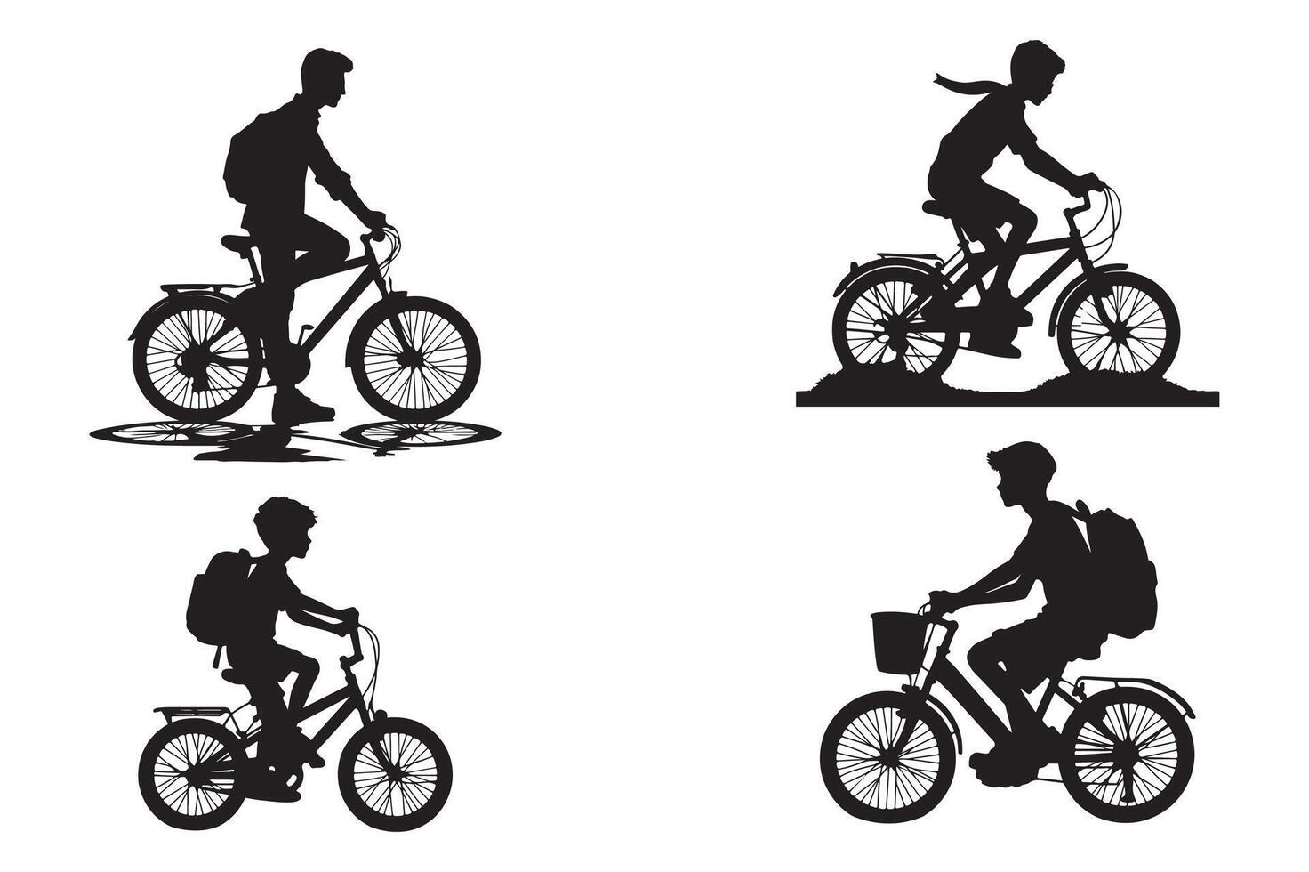 Athlete on Bike Silhouette Simple and Elegant vector