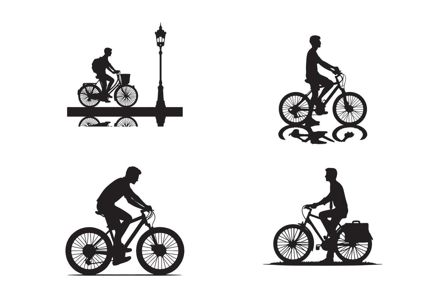 Cycling Icon Bicycle Silhouette for Design Use vector