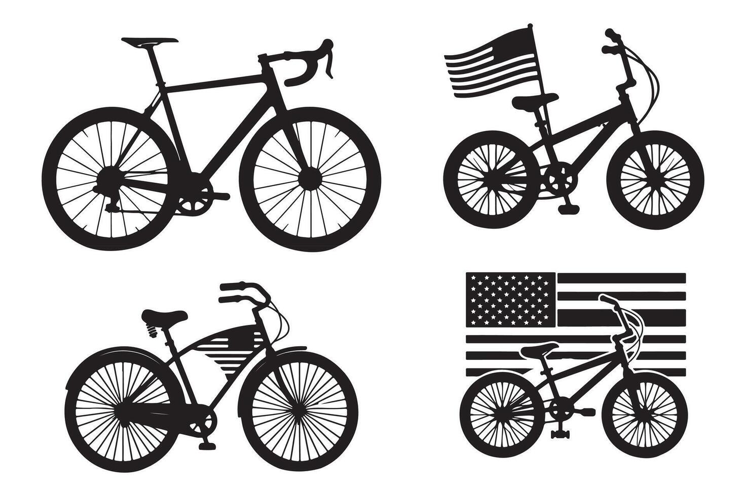Bicycle Silhouette Illustration Simple Black Design vector