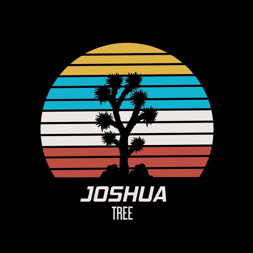 Joshua Tree In Colorful Background, Perfect for Print, Apparel, etc vector