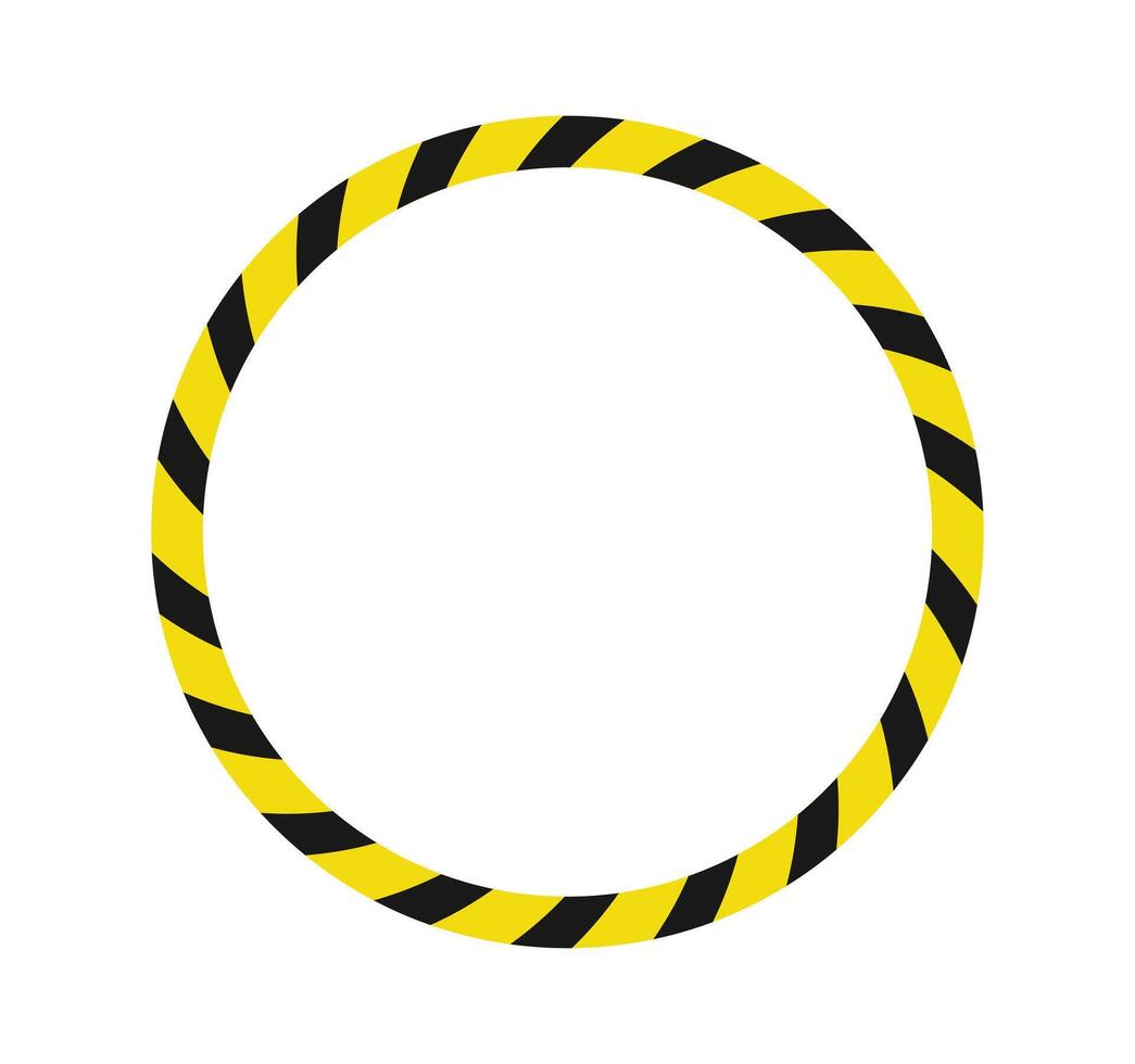 Caution warning circle frame illustration on isolated background vector
