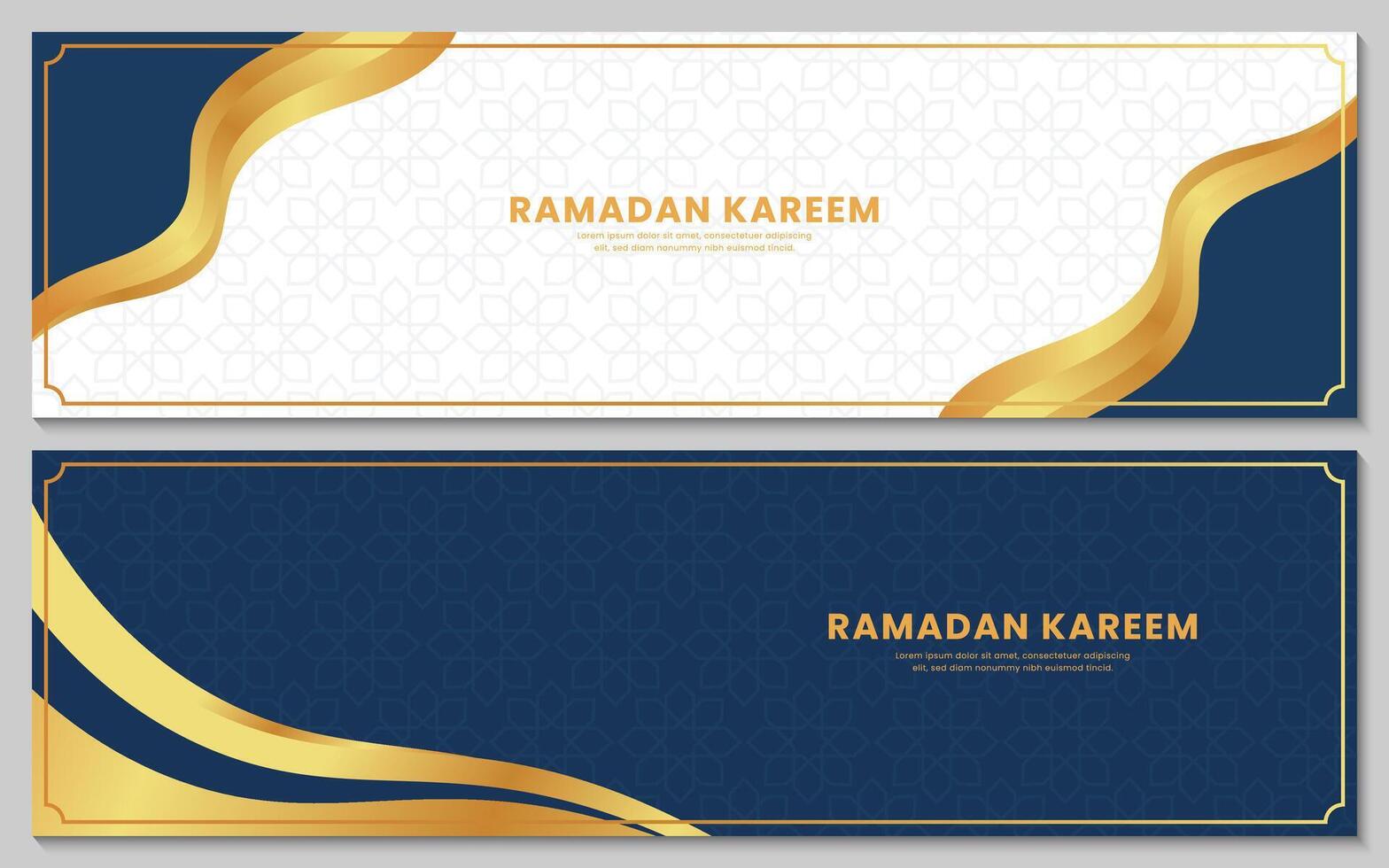 Islamic banner decoration Ramadan kareem banner set design vector