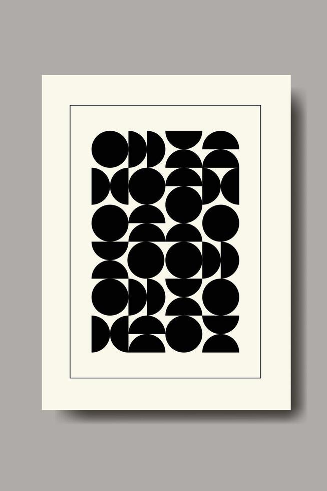 Bauhaus style poster set with geometric shapes vector
