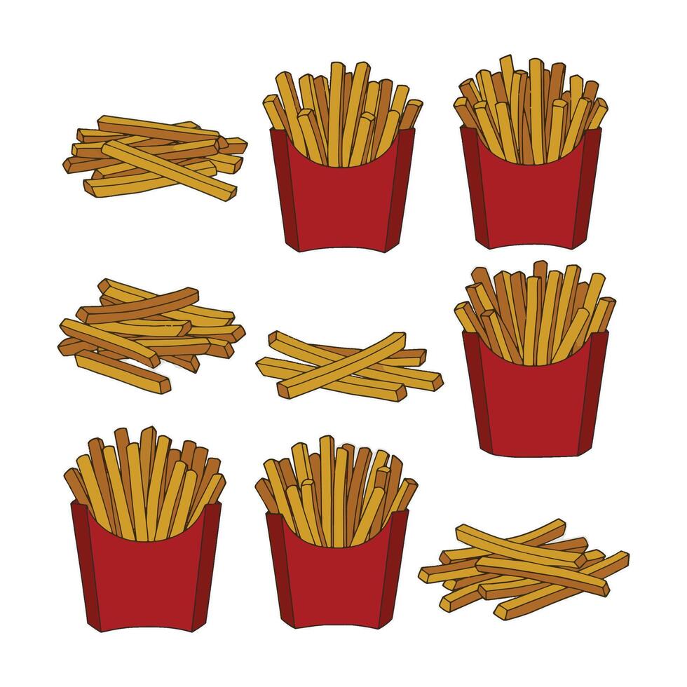 French Fries Box Fast Food Artwork for Advertisement Use vector