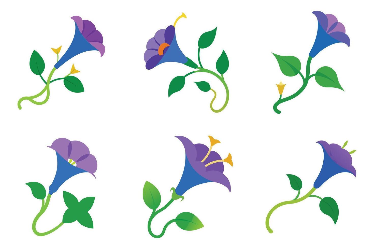 Colorful Floral Design of Trumpet Flowers vector