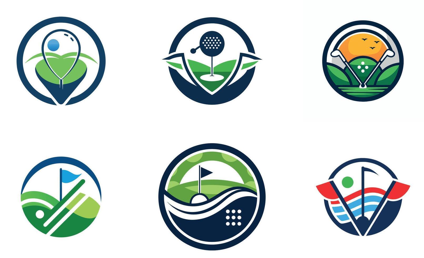 Modern Golf Logo Set design vector