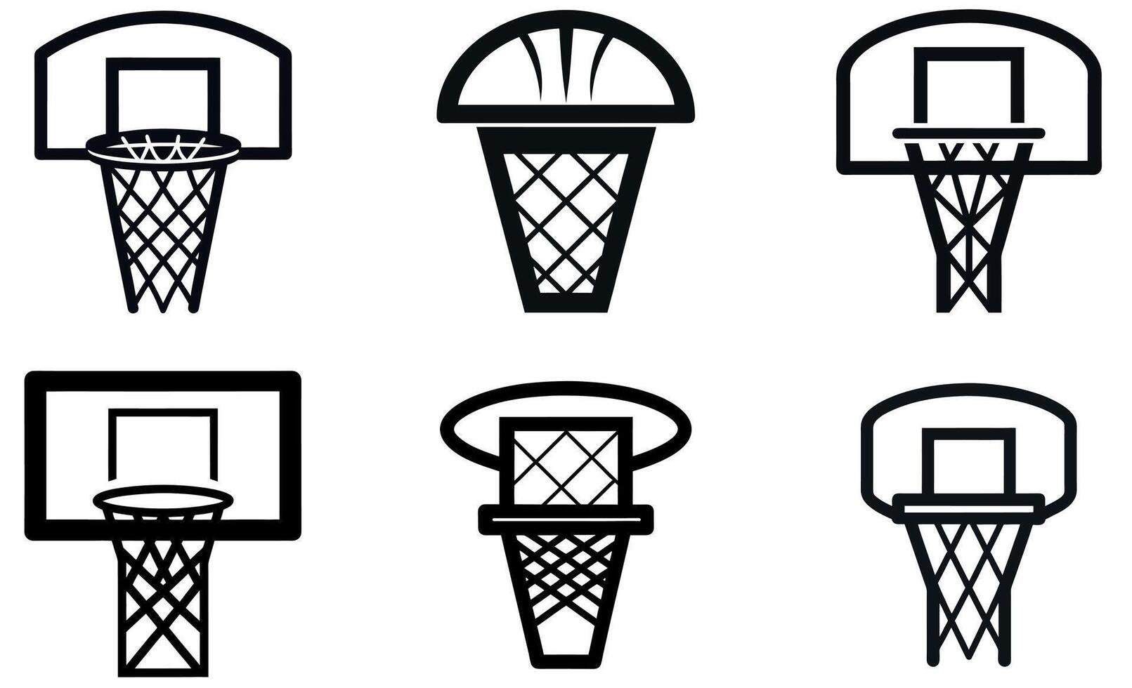 Basketball hoop icons set illustration vector
