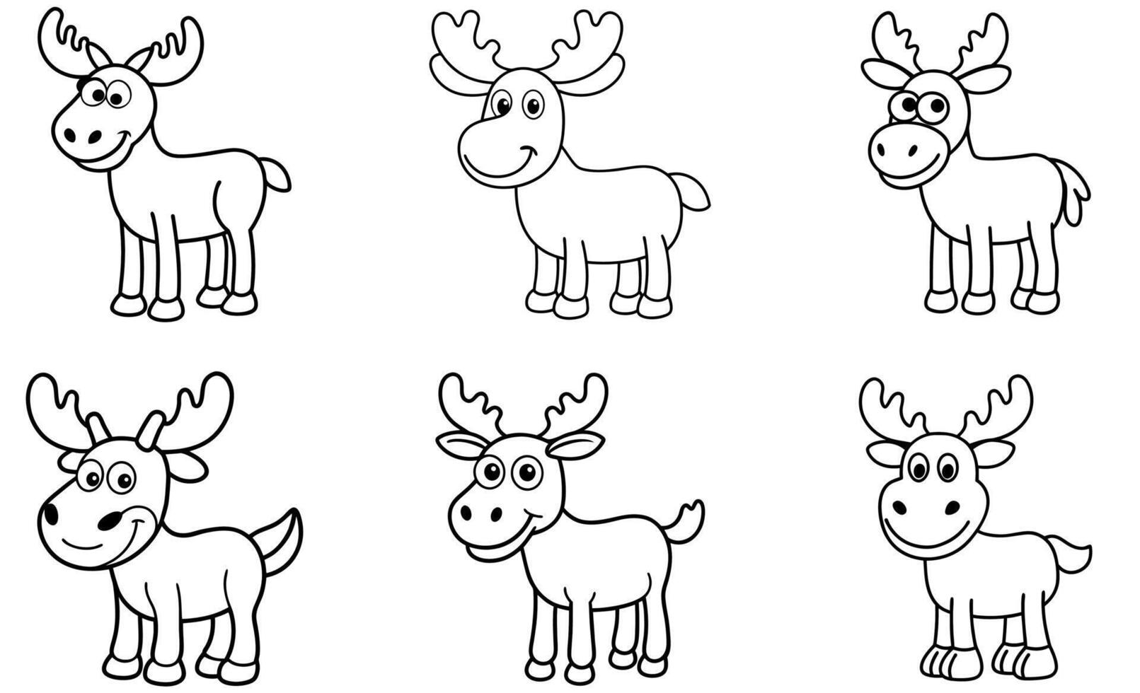 Free printable reindeer coloring pages for kids vector