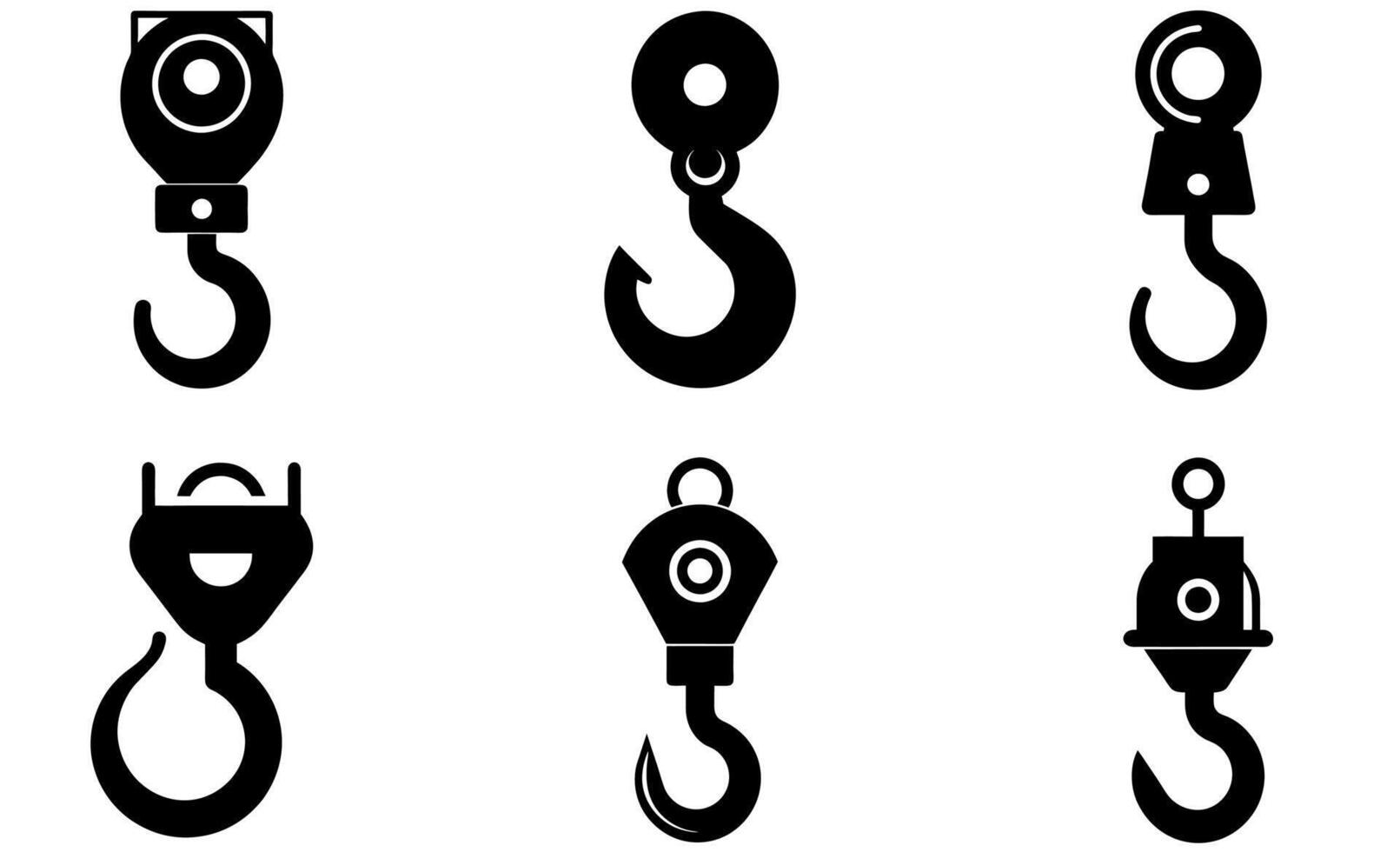 Lifting Hook Icons for Industrial Use vector
