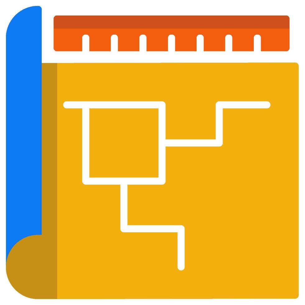Blueprint flat icon style vector