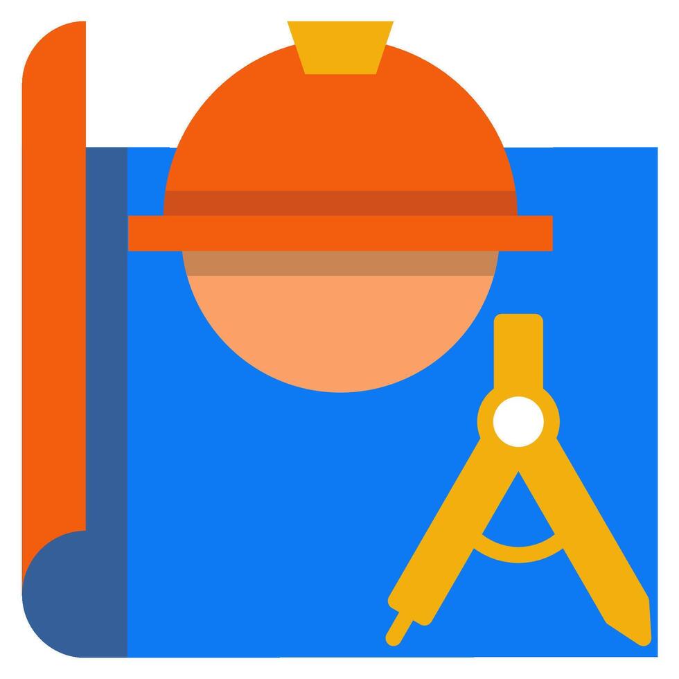 architect flat icon style vector