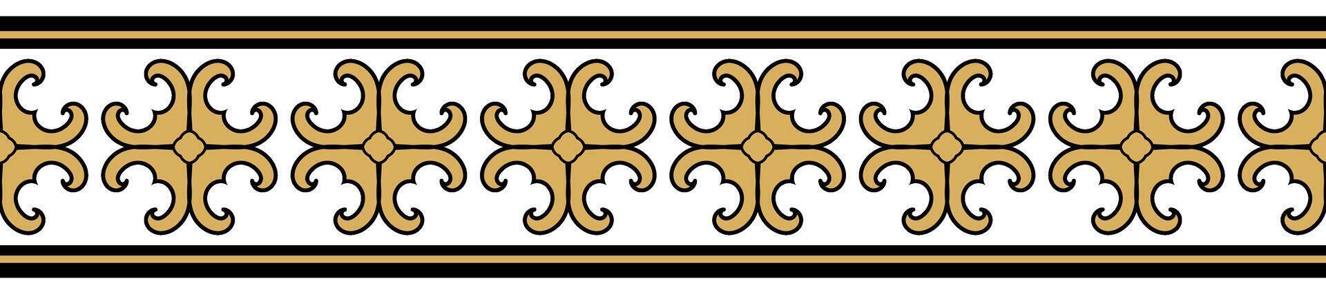 Tribal Border Design Indian Floral Oriental Pattern. vector