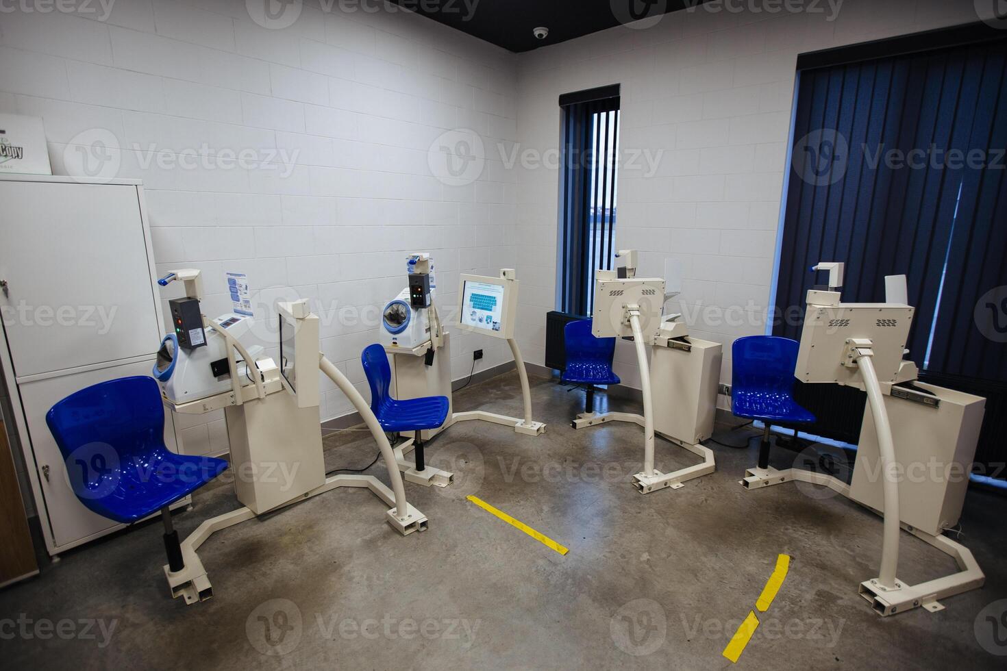 Modern automatic terminal for bus driver health test. photo